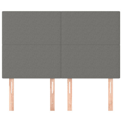 Hoofdborden 4 st 72x5x78/88 cm stof donkergrijs 144 cm Hoog