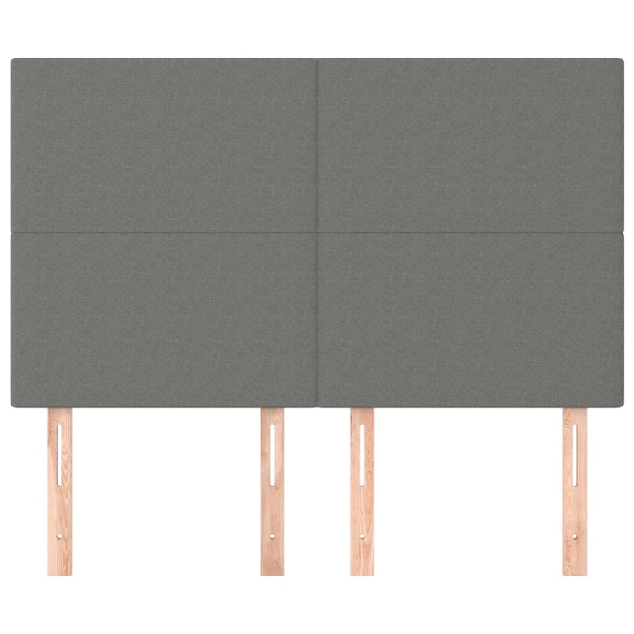 Hoofdborden 4 st 72x5x78/88 cm stof donkergrijs 144 cm Hoog