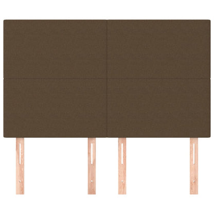 Hoofdborden 4 St 72X5X78/88 Cm Stof Donkerbruin