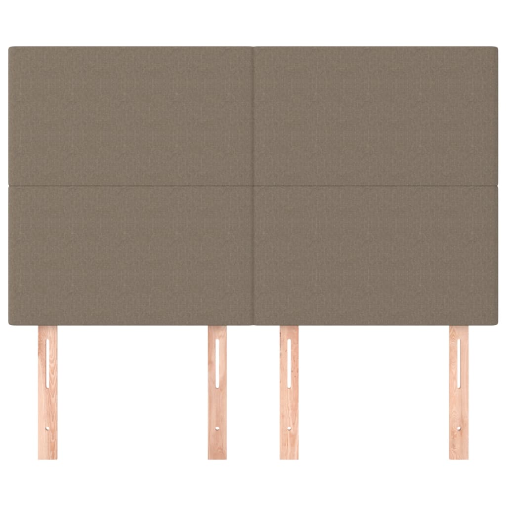 Hoofdborden 4 St 72X5X78/88 Cm Stof Taupe 144 cm Hoog