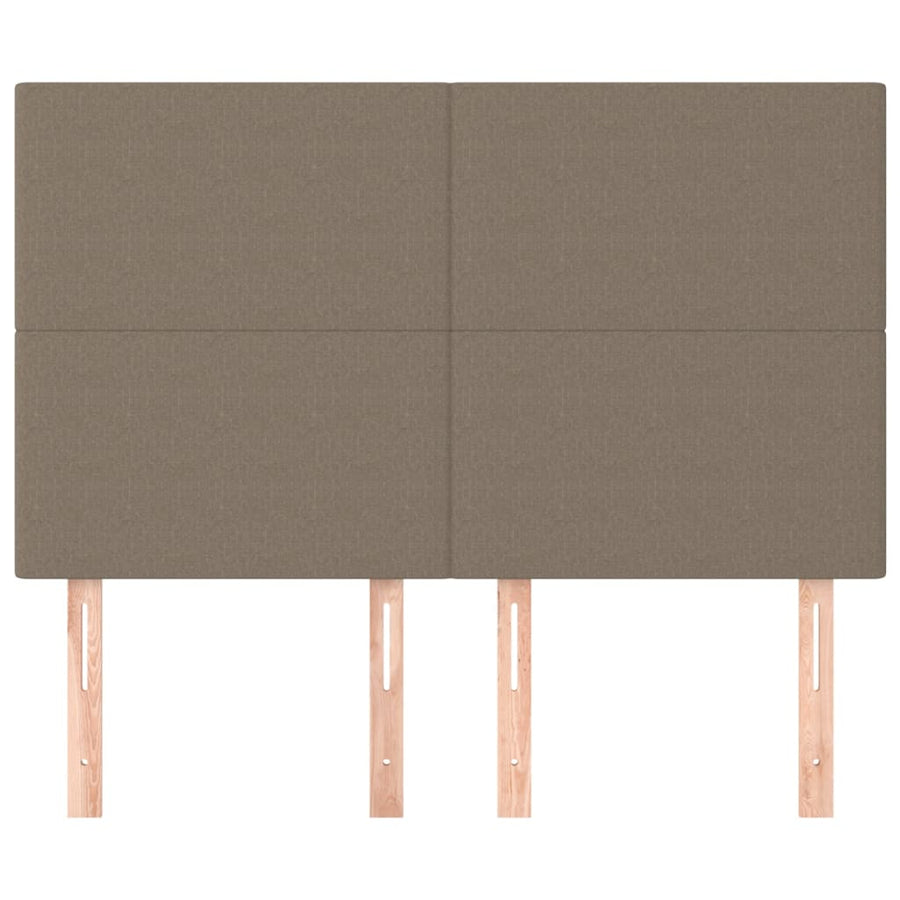 Hoofdborden 4 St 72X5X78/88 Cm Stof Taupe 144 cm Hoog