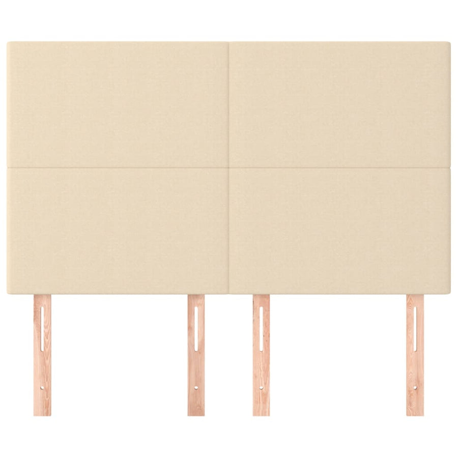 Hoofdborden 4 st 72x5x78/88 cm stof crèmekleurig 1 144 cm Crème