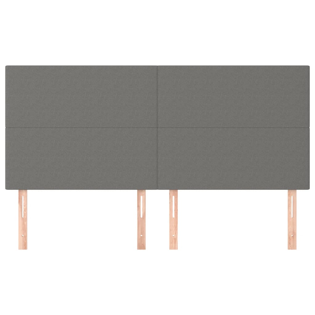 Hoofdborden 4 St 80X5X78/88 Cm Stof Donkergrijs 160 cm Hoog