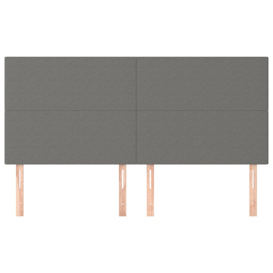 Hoofdborden 4 St 80X5X78/88 Cm Stof Donkergrijs 160 cm Hoog