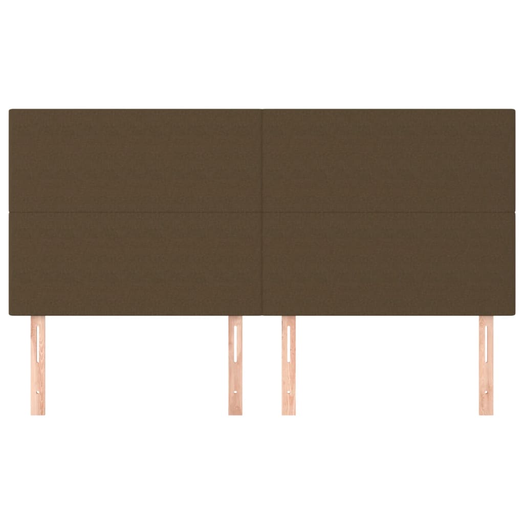 Hoofdborden 4 St 80X5X78/88 Cm Stof Donkerbruin 160 cm Hoog