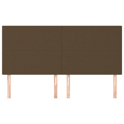 Hoofdborden 4 St 80X5X78/88 Cm Stof Donkerbruin 160 cm Hoog