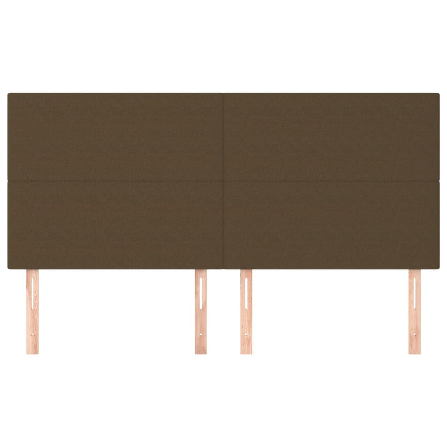 Hoofdborden 4 St 80X5X78/88 Cm Stof Donkerbruin 160 cm Hoog