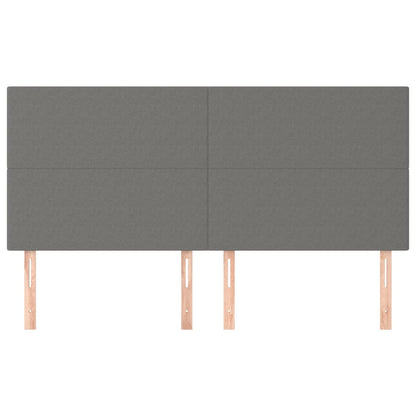 Hoofdborden 4 St 90X5X78/88 Cm Stof Donkergrijs 180 cm Hoog