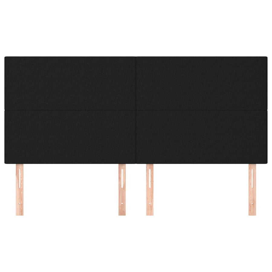 Hoofdborden 4 St 90X5X78/88 Cm Stof Zwart 180 cm Hoog