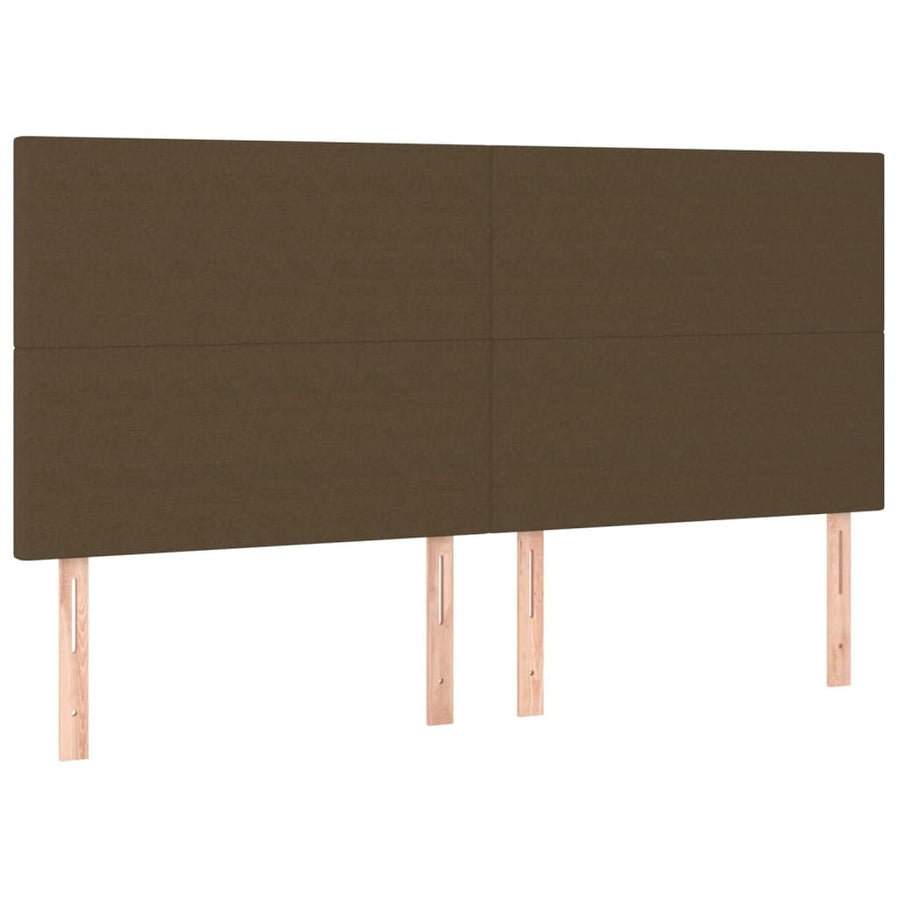 Hoofdborden 4 St 90X5X78/88 Cm Stof Donkerbruin 180 cm Hoog