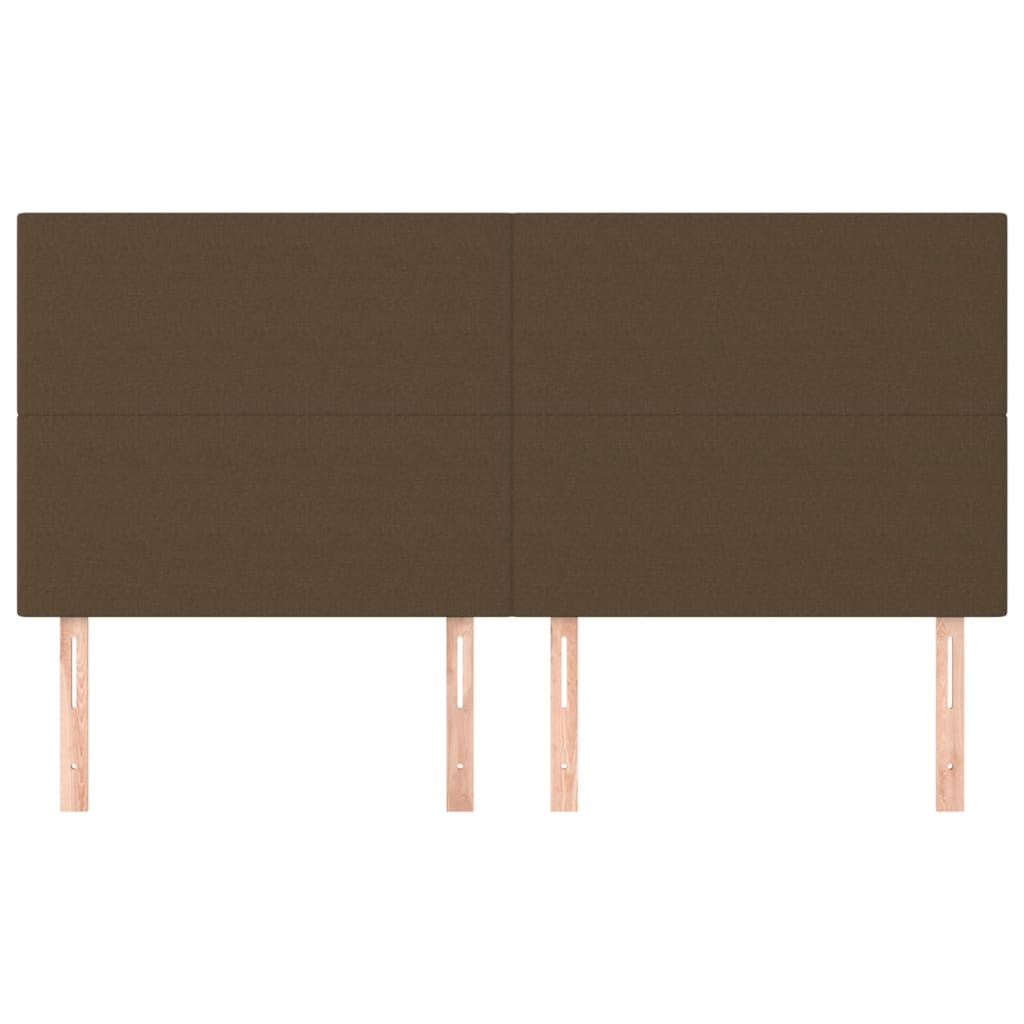 Hoofdborden 4 St 90X5X78/88 Cm Stof Donkerbruin 180 cm Hoog