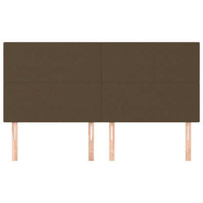 Hoofdborden 4 St 90X5X78/88 Cm Stof Donkerbruin 180 cm Hoog