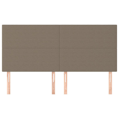 Hoofdborden 4 St 90X5X78/88 Cm Stof Taupe 180 cm Hoog