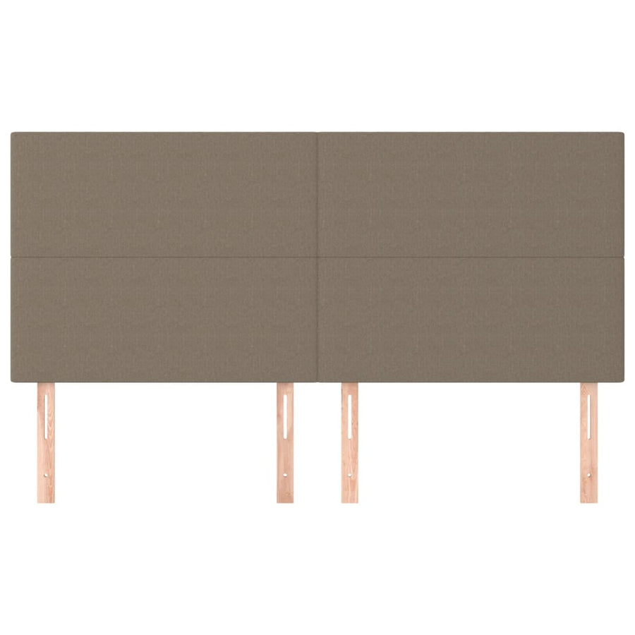 Hoofdborden 4 St 90X5X78/88 Cm Stof Taupe 180 cm Hoog