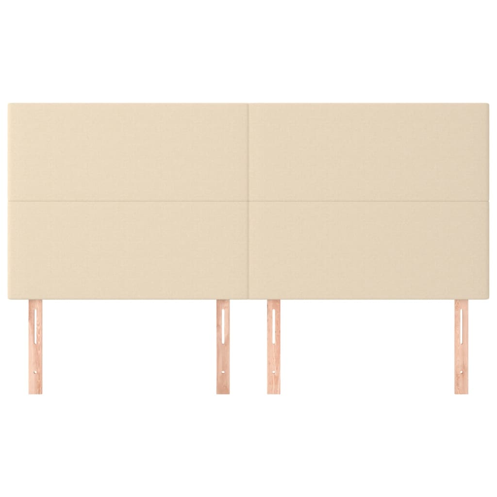 Hoofdborden 4 st 90x5x78/88 cm stof crèmekleurig 180 cm Hoog