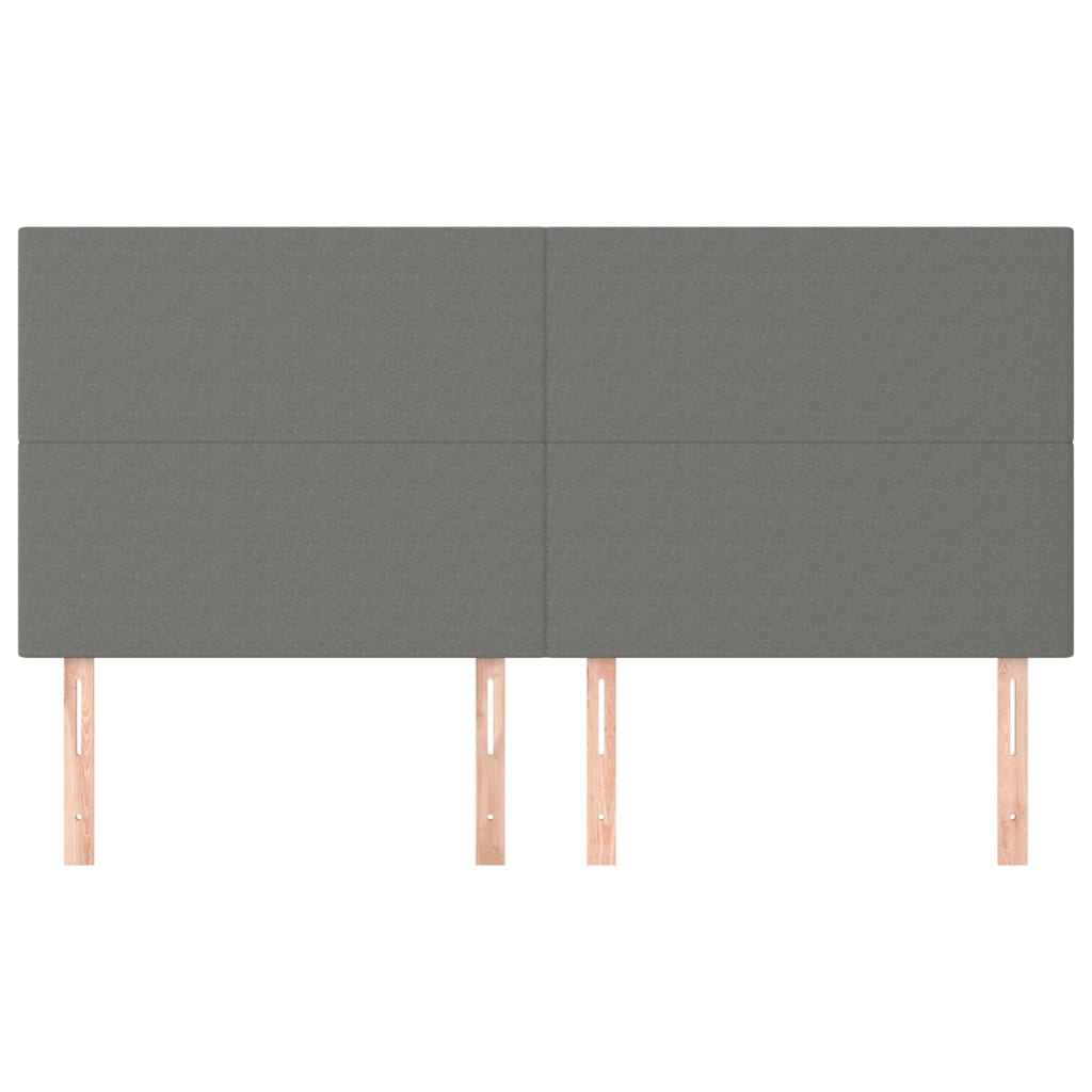 Hoofdborden 4 St 00X5X78/88 Cm Stof Donkergrijs 200 cm Hoog