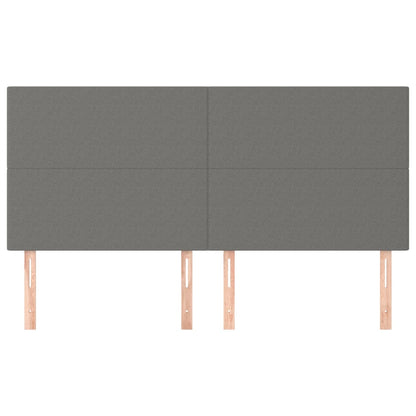 Hoofdborden 4 St 00X5X78/88 Cm Stof Donkergrijs 200 cm Hoog