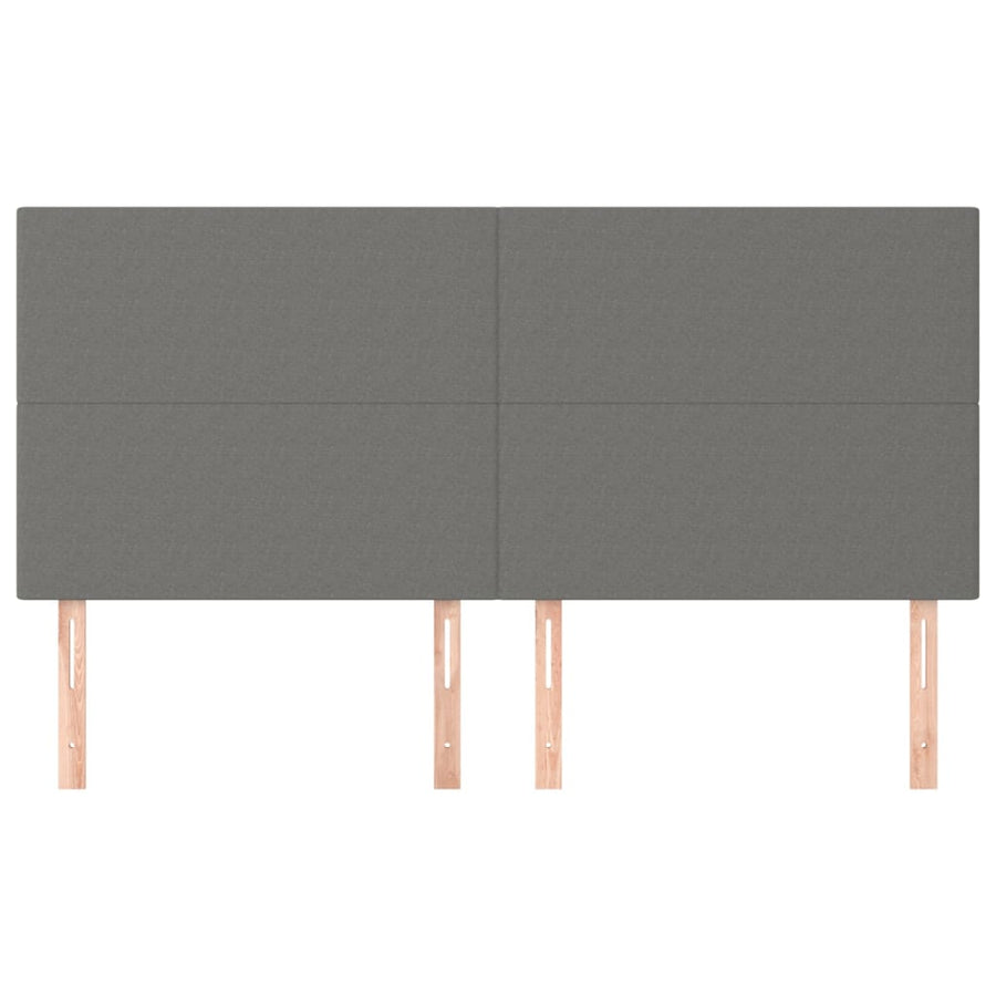 Hoofdborden 4 St 00X5X78/88 Cm Stof Donkergrijs 200 cm Hoog