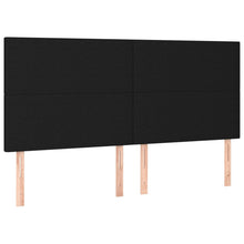 Hoofdborden 4 st 100x5x78/88 cm stof zwart 200 cm Zwart