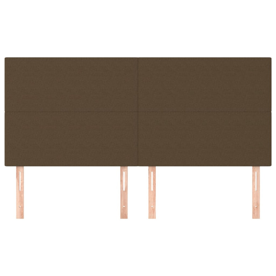Hoofdborden 4 st 100x5x78/88 cm stof donkerbruin 200 cm Donkerbruin