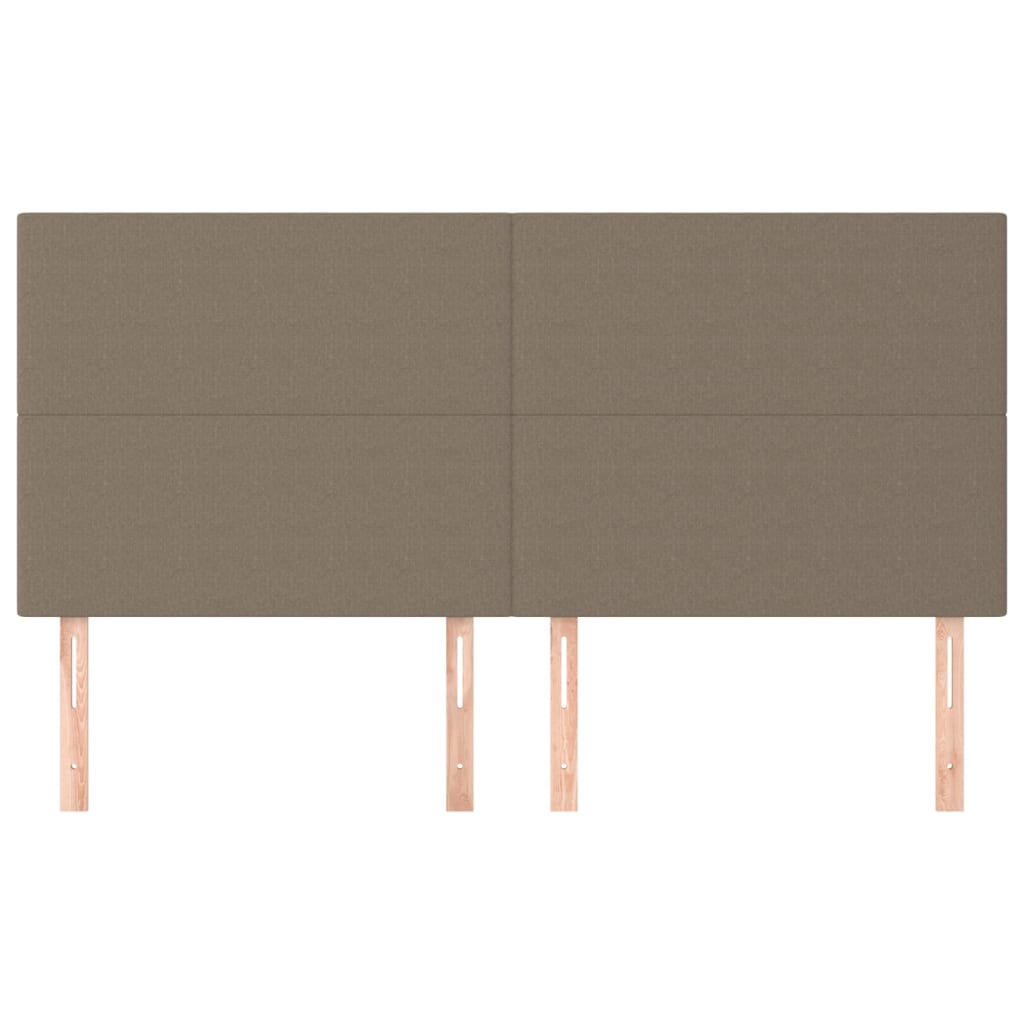 Hoofdborden 4 st 100x5x78/88 cm stof taupe 200 cm Hoog