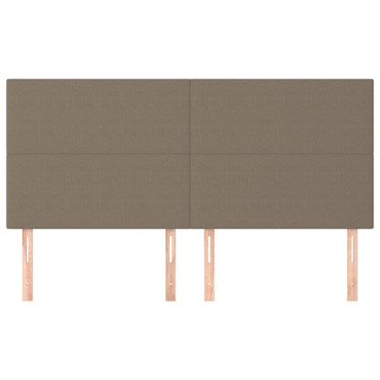 Hoofdborden 4 st 100x5x78/88 cm stof taupe 200 cm Hoog