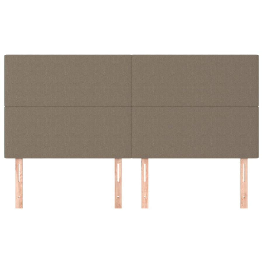 Hoofdborden 4 st 100x5x78/88 cm stof taupe 200 cm Hoog
