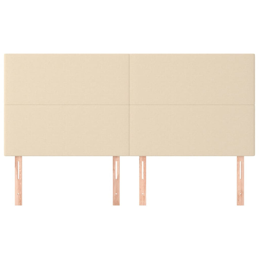 Hoofdborden 4 st 100x5x78/88 cm stof crèmekleurig 200 cm Hoog