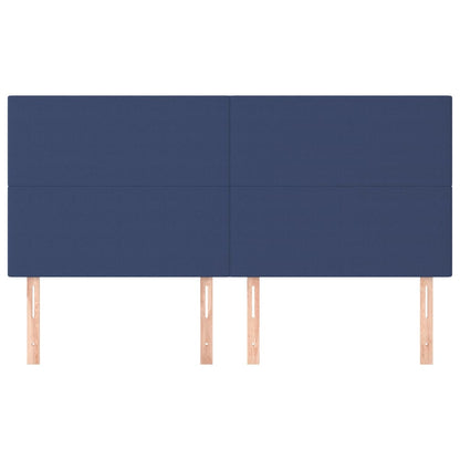 Hoofdborden 4 st 100x5x78/88 cm stof blauw 200 cm Blauw