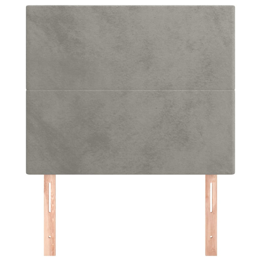 Hoofdborden 2 St 90X5X78/88 Cm Fluweel Lichtgrijs