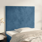 Hoofdborden 2 St 90X5X78/88 Cm Fluweel Donkerblauw 1 90 cm