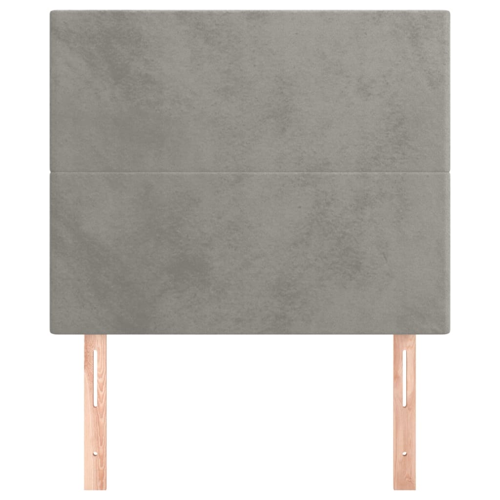 Hoofdborden 2 St 100 X 5 X 78/88 Cm Fluweel Lichtgrijs