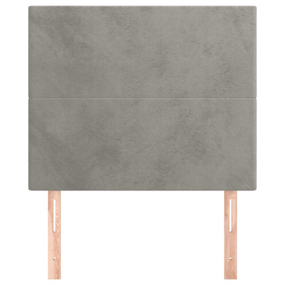 Hoofdborden 2 St 100 X 5 X 78/88 Cm Fluweel Lichtgrijs