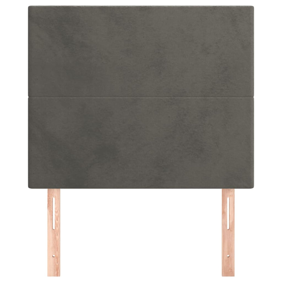 Hoofdborden 2 St 100X5X78/88 Cm Fluweel Donkergrijs
