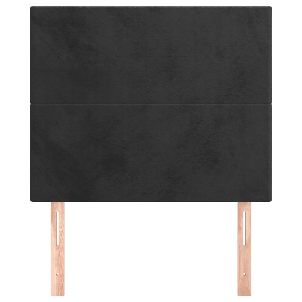 Hoofdborden 2 St 00X5X78/88 Cm Fluweel Zwart 100 cm Hoog