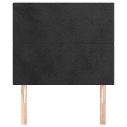 Hoofdborden 2 St 00X5X78/88 Cm Fluweel Zwart 100 cm Hoog