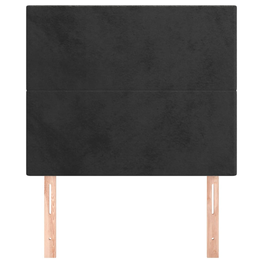 Hoofdborden 2 St 00X5X78/88 Cm Fluweel Zwart 100 cm Hoog