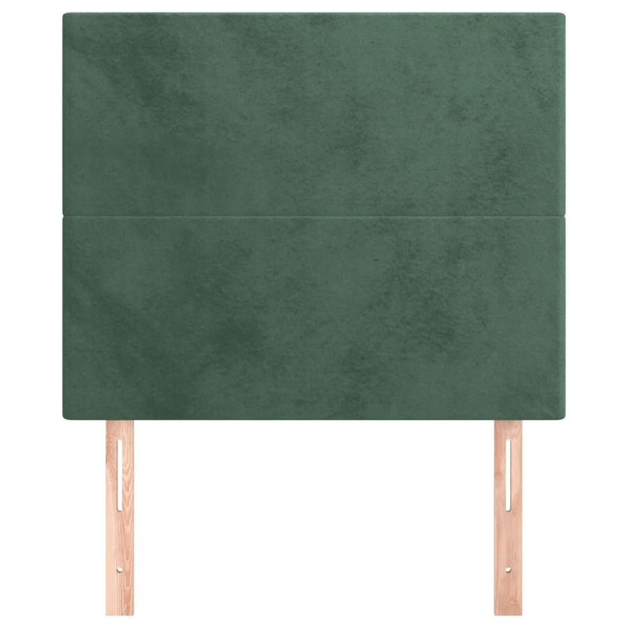 Hoofdborden 2 st 100x5x78/88 cm fluweel donkergroen 100 cm Donkergroen