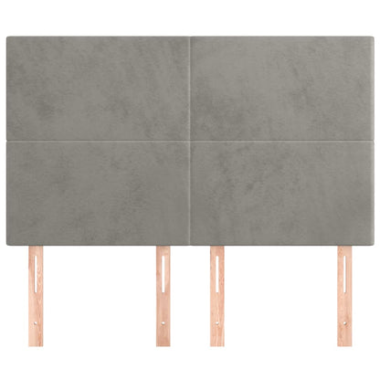 Hoofdborden 4 St 72X5X78/88 Cm Fluweel Lichtgrijs