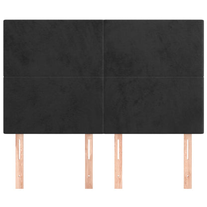 Hoofdborden 4 St 72X5X78/88 Cm Fluweel Zwart
