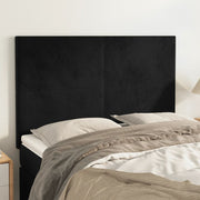 Hoofdbord 144x5x118/128 cm fluweel zwart