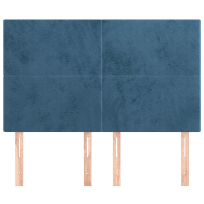 Hoofdborden 4 St 72X5X78/88 Cm Fluweel Donkerblauw