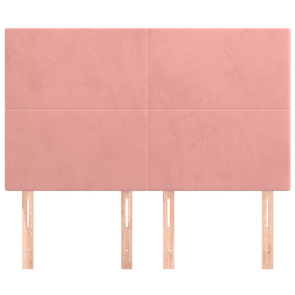 Hoofdborden 4 St 72X5X78/88 Cm Fluweel Roze