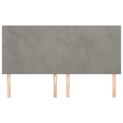 Hoofdborden 4 St 80X5X78/88 Cm Fluweel Lichtgrijs