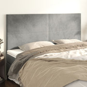 Hoofdbord 160x5x118/128 cm lichtgrijs fluweel
