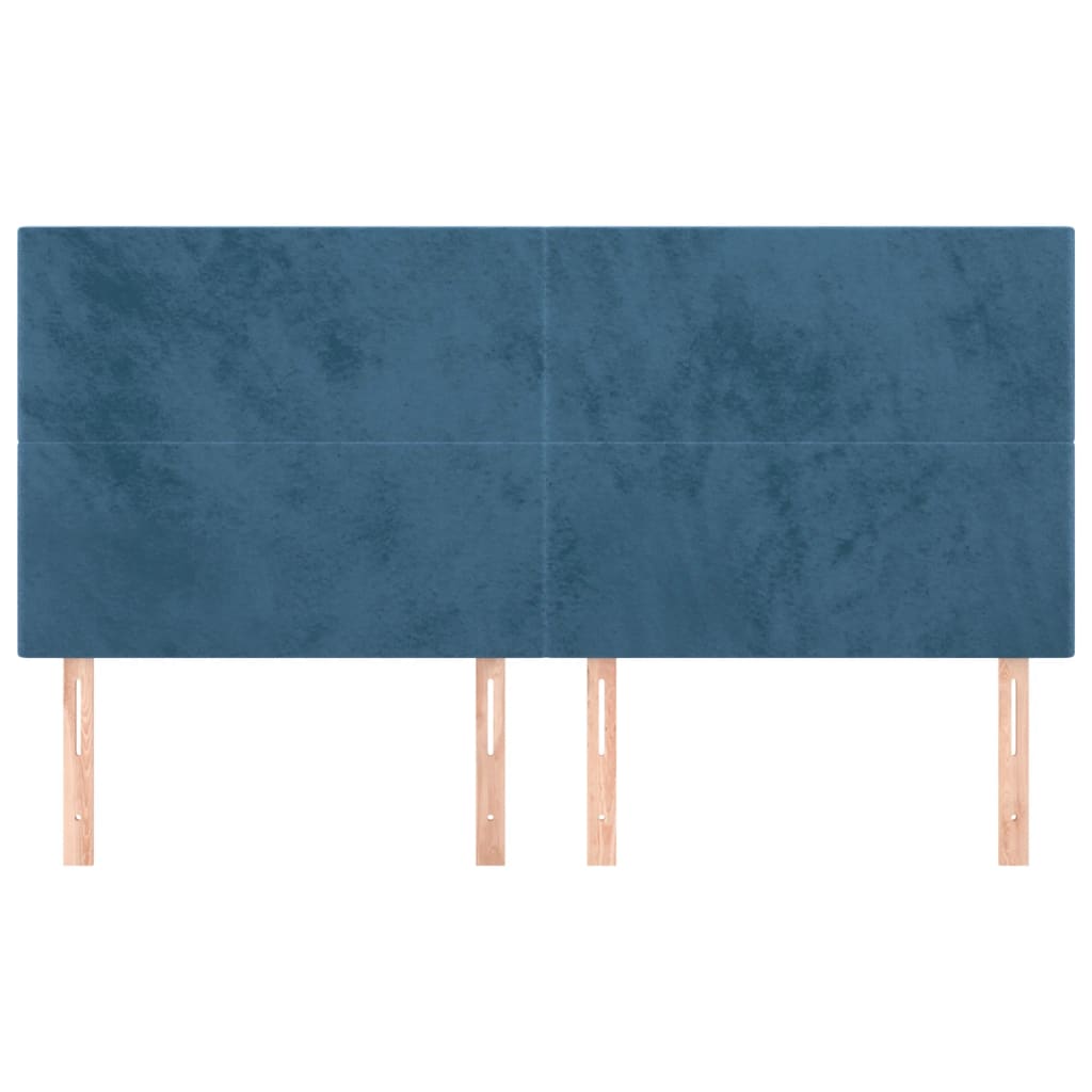 Hoofdborden 4 St 80X5X78/88 Cm Fluweel Donkerblauw