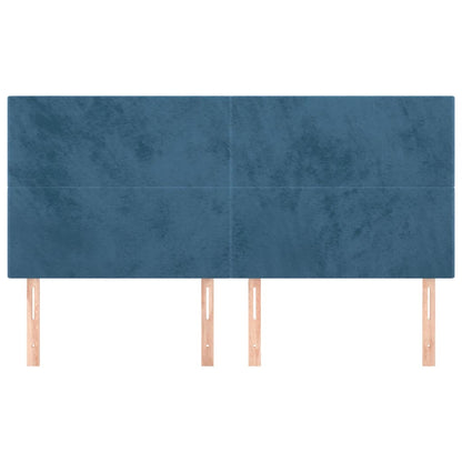 Hoofdborden 4 St 80X5X78/88 Cm Fluweel Donkerblauw