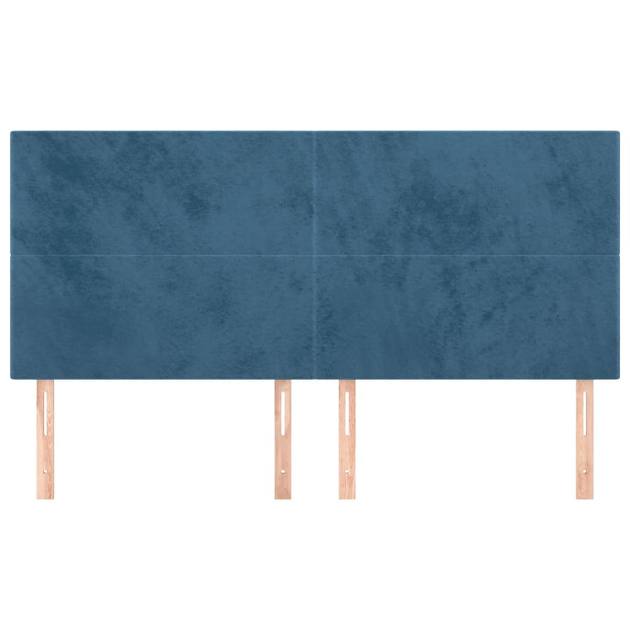 Hoofdborden 4 St 80X5X78/88 Cm Fluweel Donkerblauw