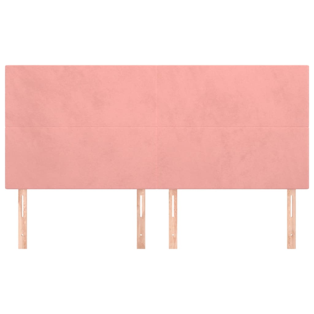 Hoofdborden 4 St 80X5X78/88 Cm Fluweel Roze