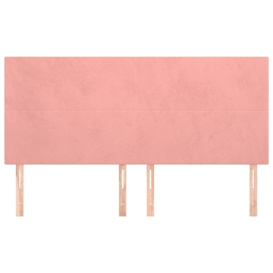 Hoofdborden 4 St 80X5X78/88 Cm Fluweel Roze